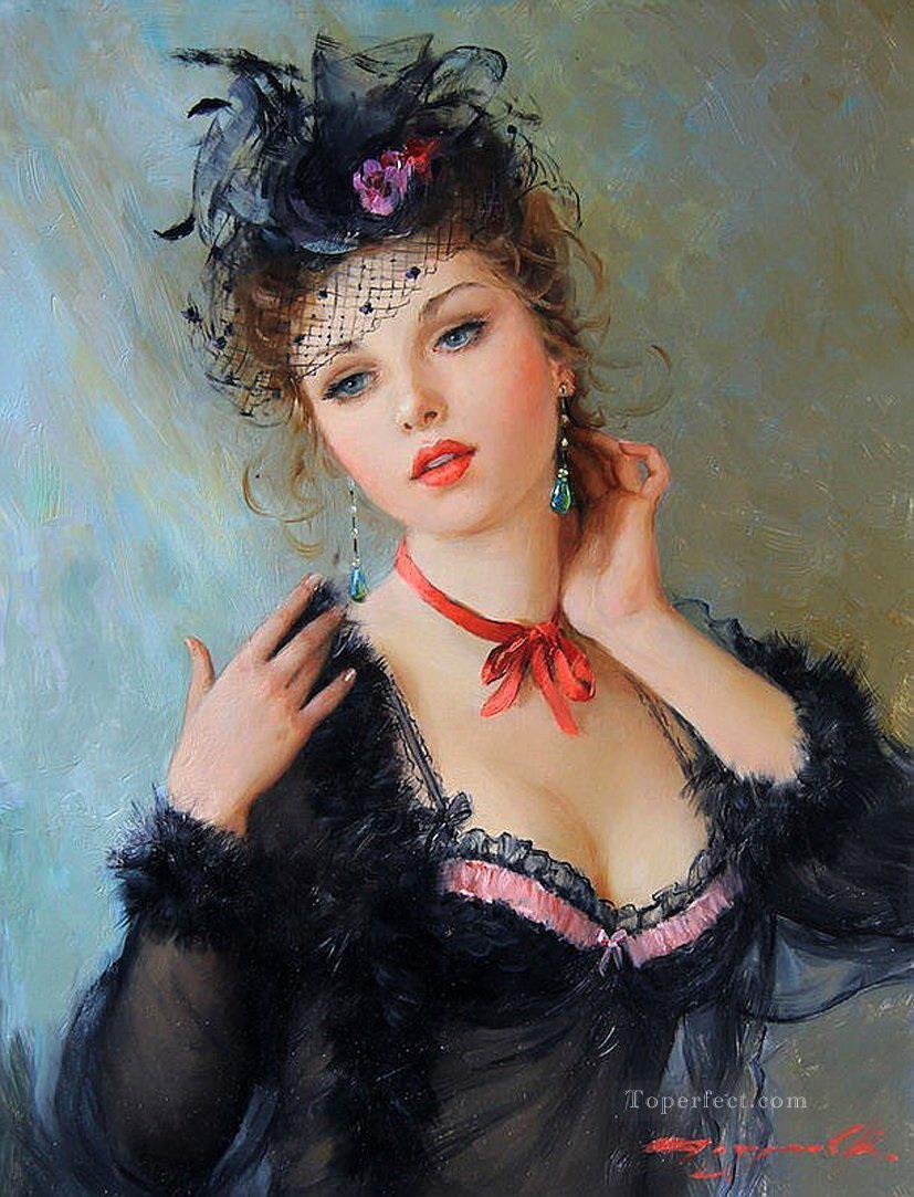 Pretty Lady KR 002 Impressionist Oil Paintings